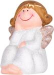  Figura MagicHome, karácsonyi, ülő angyal, polirezin, 6, 7x6, 2x11 cm