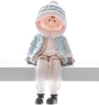  Figura MagicHome, karácsonyi, fiú, polirezin, 11x8x13 cm