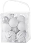  Gömbök MagicHome Karácsony, 31 db, fehér - ezüst, vegyes, karácsonyfára, 6-3 cm