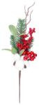 MagicHome Vianoce Ág MagicHome Karácsony, bogyókkal és pamuttal, 34 cm