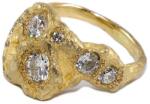 Ékszershop Sárga arany rusztikus gyémánt gyűrű (1310101)