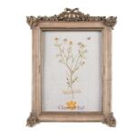 Clayre & Eef Barna-arany színű sarokdíszes, masnis képkeret