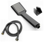 Gamma ZN zuhanyrózsa + zuhanycső + fali akasztó szett - fekete (ZN59C0)