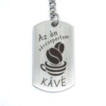 R.M. ékszer Az én vércsoportom: kávé - vicces gravírozott acél kulcstartó (13520-RM-D)