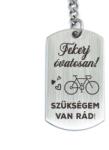 R.M. ékszer Tekerj óvatosan biciklivel acél medálos kulcstartó (14346-RM)