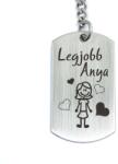 R.M. ékszer Anya a legjobb - gravírozott acél kulcstartó, 32×20 mm-es téglalap (12969-RM-D)