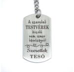 R. M. ékszer A szeretet Testvérek között acél medálos kulcstartó (15903RM)