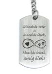 R. M. ékszer Macskás szív acél medálos kulcstartó (13405-RM-D)