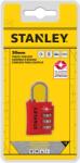 Stanley License Stanley 3 számjegyű biztonsági TSA lakat piros 30mm (S742-055)