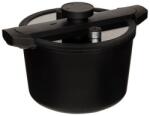 5five Simple Smart Oala low presure, 6 litri, aluminiu, cu inductie, capac sticla, valva presiune, negru