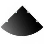 vidaXL Raft de colț cu suporți de crom, sticlă, 45 x 45 cm, negru (243857s) Raft