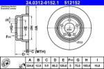 ATE Disc frana spate PowerDisc BMW X5 E53 ATE 24.0312-0152.1 (24.0312-0152.1)