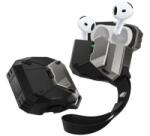 SUPCASE MATRIX műanyag tok (mágneses, kézpánt) FEKETE Apple AirPods 4 (GP-171121) (GP-171121)