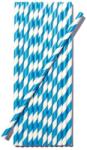  Papír szívószál (standard 6x195mm) kék-fehér csíkos, 200 db/csomag - mindenamibar