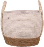  Füles kosár tengerifűből 28 cm x 24 cm fehér-natúr (94-19216-B)
