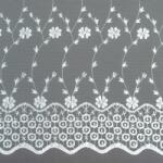  Készfüggöny törtfehér hímzett virágos ELLA / 01 140 cm x 245 cm