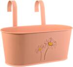 Cink felakasz. virágláda lakk. virágminta lazacszín 14 x 33 x 16 cm