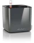 Lechuza Cube Glossy virágtartó 14 antracit magasfényű 14 cm x 14 cm