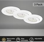 Briloner süllyesztett LED-es lámpa 3 darabos készlet fehér 8 cm szabályozható (7172-036)