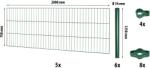  Egyrudas hálós kerítéspanel készlet Classic zöld 75 cm x 1000 cm (042235)