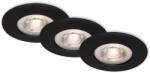 Briloner Brilo Kulana süllyesztett Dim LED lámpa-szett 5 W 3000 K 3 db matt fekete