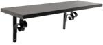  Polc szett hajlított fém konzollal fekete 60 cm x 20 cm