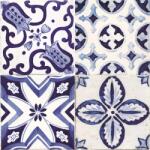 Crearreda Öntapadós csempe matrica azulejos kék 3 cm x 20 cm x 20 cm (31223)