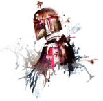 Komar vlies fotótapéta Star Wars Watercolor Boba Fett 250 cm x 280 cm