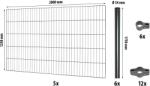 Floraworld Egyrudas hálós kerítéspanel készlet Classic antracit 125 cm x 1000 cm (042234)