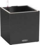 Lechuza Canto Stone 30 low LED kockakaspó grafitfekete 30 cm x 30 cm