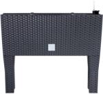 Prosperplast magaságyás rattan hatású 60 cm x 25 cm x 46 cm antracitszürke