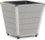  Virágláda kúpos világosszürke kivehető műanyag betéttel