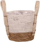  Füles kosár tengerifűből 15 cm x 14 cm fehér-natúr (94-19216-D)