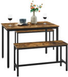 VASAGLE Ipari Stílusú Étkező Garnitúra Paddal Rusztikus Barna-Fekete (EUZ-KDT070B01V1) - platinashop