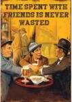 Retro-Gift hűtőmágnes Time spent with friends 9 cm x 6, 5 cm