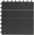 Gartenfreude Összepattintható WPC járólap sötétszürke 30 cm x 30 cm 10 darab