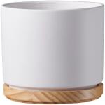 Scheurich 799 kaspó fa alátéttel 13 cm átmérő matt fehér