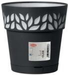 Stefanplast Cloe kaspó+alj 20 cm grafit (5901800100)