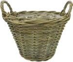  Virágkosár rattanból fogantyúkkal 30 cm x 30 cm x 23 cm szürke (604964)