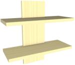  Hátfalas polc szett juhar 60 cm x 23 cm