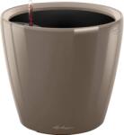 Lechuza Classico Premium LS kaspó 22 cm átmérő x 21 cm szürkésbarna magasfényű