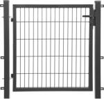  Fémkerítés egyszárnyú kapu kétrudas hálós kerítéspanelhez antracit keret (043448)