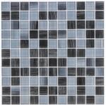  Üvegmozaik fekete-szürke fényes 30 x 30 cm (53209)