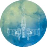 Komar nemszőtt fotótapéta Dot Star Wars X-Wing öntapadó átmérő 125 cm