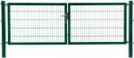  Kétszárnyú kapu Premium kétrudas panelkitöltés zöld 180 cm x 300 cm (041492)