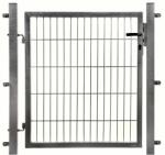  Egyszárnyú kapu kétrudas hálós kerítéspanelhez horganyzott 100 cm x 100 cm (043435)