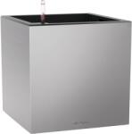 Lechuza Canto Premium low kockakaspó 40 cm x 40 cm x 40 cm ezüst metál