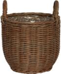  Polirattan fogantyús kosár 27, 5 cm x 31, 5 cm barna (602880)