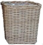  Természetes rattan szögletes cserép szürke műanyag béléssel 21 x 21 x 25 cm