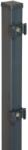  Négyszögletű kerítésoszlop rögzítőlapkákkal 4 cm x 4 cm x 240 cm antracitszürke (042379)